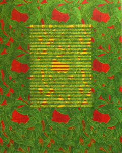 Red Room Green Leaves (2013) Collage, acrylic & oil on mdf. 150 x 120 cm (59 x 47¼ in)